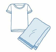 Tシャツとタオルのイラスト