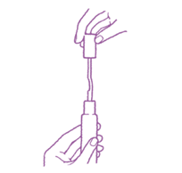 ブラシを上に引き抜いているイラスト